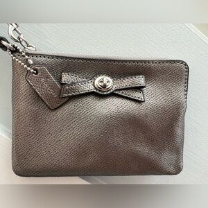 Coach gunmetal Leather Wristlet